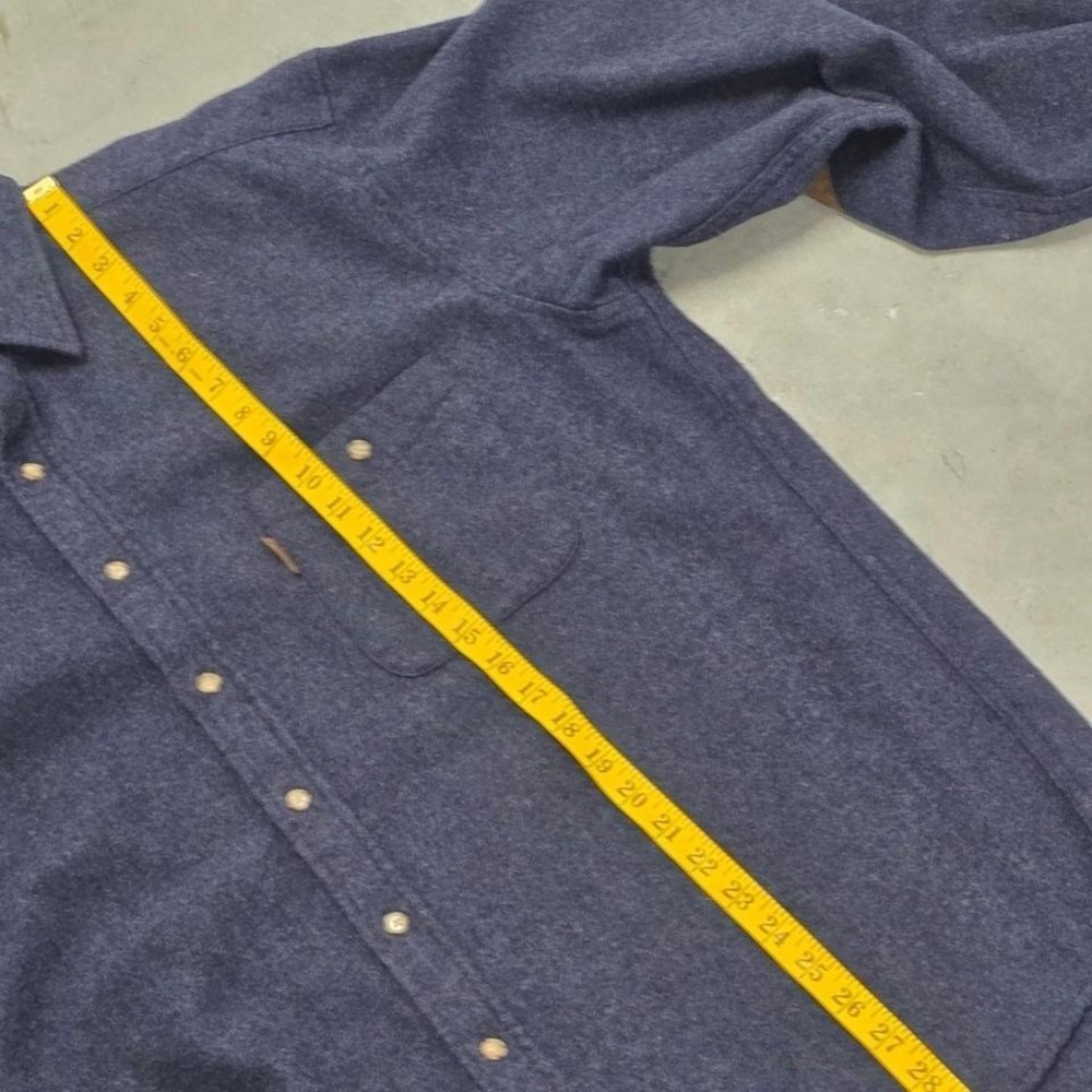 Pendleton navy blue button up shirt with brown elbow patches great condition - Picture 7 of 8